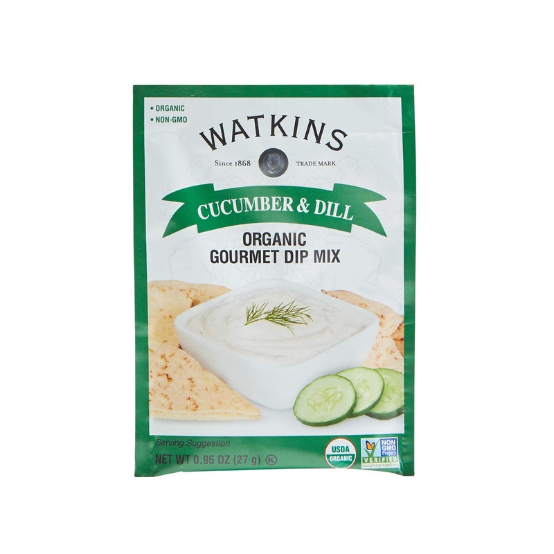 Watkins Organic Gourmet Dip Mix, Cucumber & Dill,0.95 Ounce (Pack