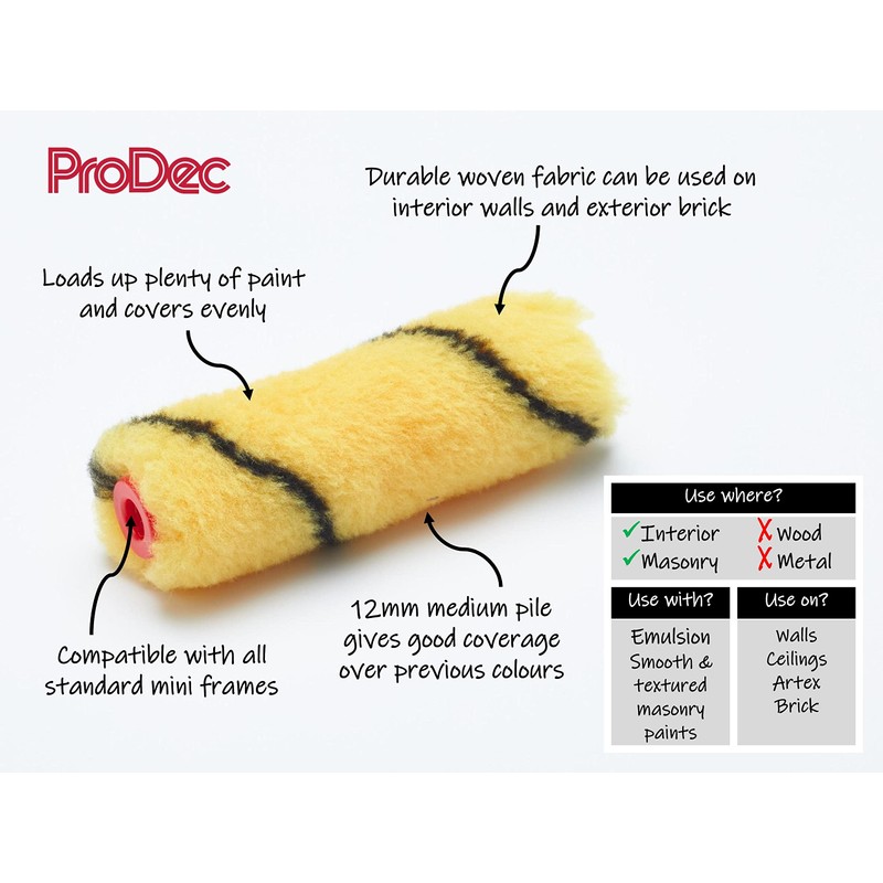 ProDec 10 piece Medium Pile 4" Woven Mini Rollers for