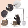 Black Bear Toilet Brush Holder - Resin Cub Covering Nose,