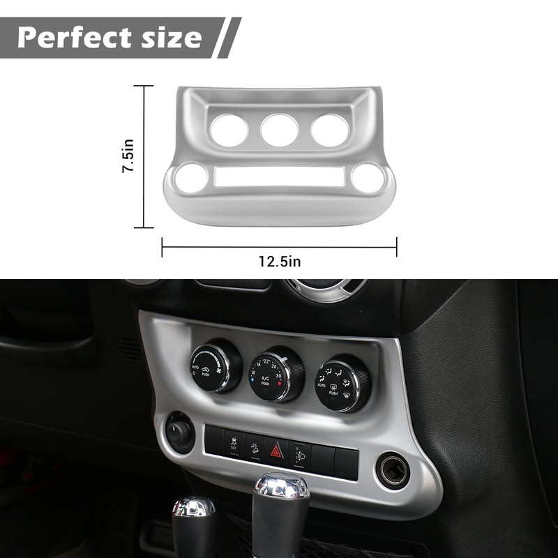 RT-TCZ for Wrangler JK Center Dash AC Switch Cover Trim