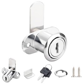 Qrity 1 x Cabinet Lock, Letter Box Lock for Single Doors, Drawer Locks with 2 Keys All Keys Are the Same, Locker Lock, Diameter: 16 mm