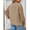 Saodimallsu Womens Cable Knit Cardigan Sweaters Button Up Crew Neck