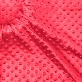 Homiest Minky Dot Fabric by The Yard, 1 Yard x 60 Inch Wide Soft Plush Fabric Light Red Fleece Fabric, Cuddle Minky Fabric for Baby Blanket, Pillow Covers, Clothing Making, Scarf, Beanie, Sewing