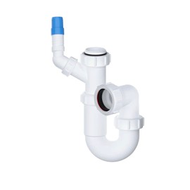 Telescopic Adjustable P Trap with Swivel Nozzle - 40mm (1.1/2") Kitchen Sink Waste with 135 Degree Dishwasher Nozzle and Universal 40mm Outlet Sink Waste Kit - 75mm Water Seal