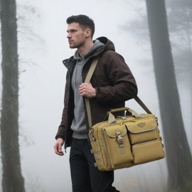 Stypos Tactical Messenger Bag, 14 Inch Tactical Briefcase for Man Military Laptop Bag Messenger Shoulder Bag, Includes a Flag