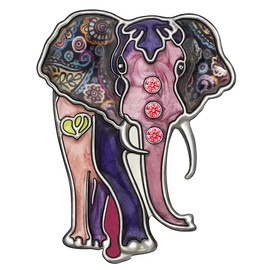 BAMAY Enamel Elephant Brooch Pins Zinc Alloy Scarf Lapel Pin Jewelry Jungle Elephant Gifts for Women Girl Brooches Charms (Purple)
