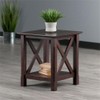 Pemberly Row Transitional Solid Wood End Table in Cappuccino