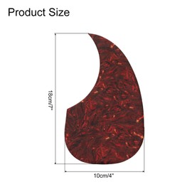 MECCANIXITY Acoustic Guitar Pickguard, Anti-Scratch Guard Plate Guitar Replacement Teardrop Shaped Self Adhesive, Amber Dark Brown