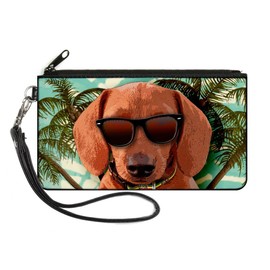 Buckle-Down Junior's Zip Wallet Dachshund Dog Small, Multicolor, 6.5" x 3.5"