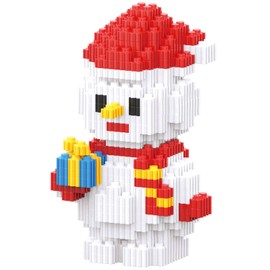 2023 Building Blocks Christmas Toys Snowman Micro Blocks Stacking Toy New Toys Holiday Present Box New Year Birthday Gifts for Kids 6-12 Years Old Girls and Boys (Snowman)