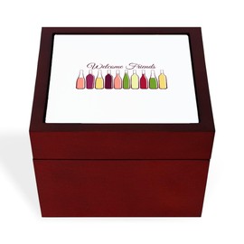 CafePress Welcome Friends Wine Memory Keepsake Jewelry Box, 5"x5"x3.75"