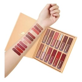 Set 12 Tonos Labiales Matte + Caja Regalo | Larga Duración