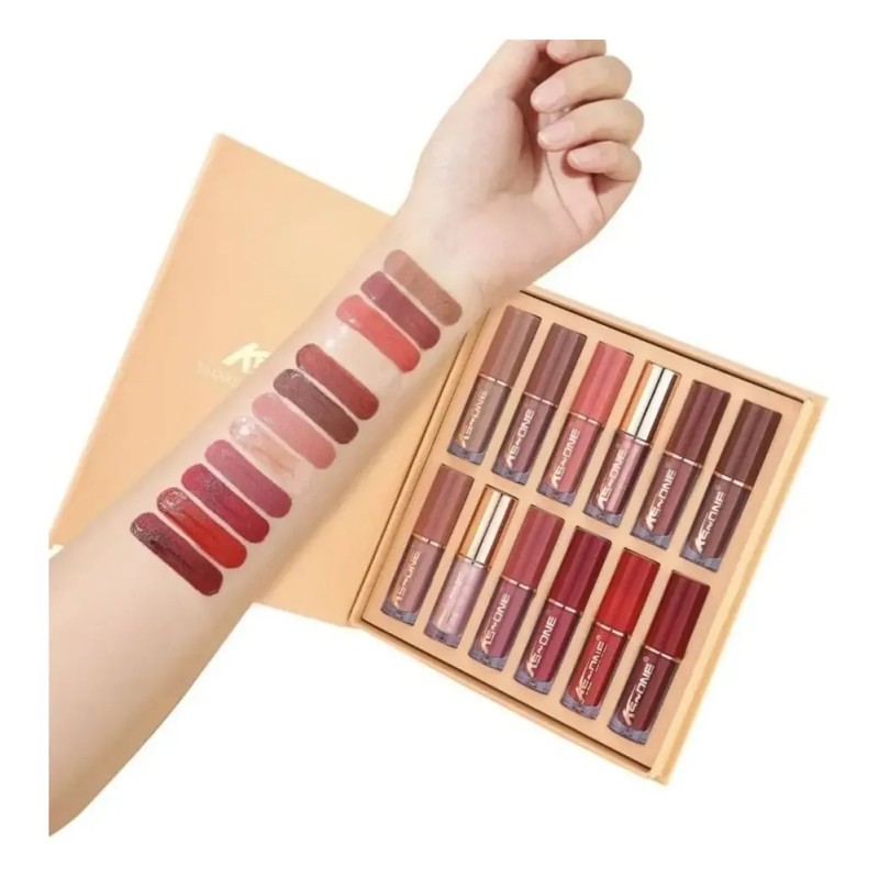 Set 12 Tonos Labiales Matte + Caja Regalo | Larga