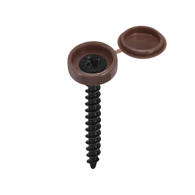 uxcell 100Pcs 5mm Hinged Screw Cover Caps Plastic Fold Screw