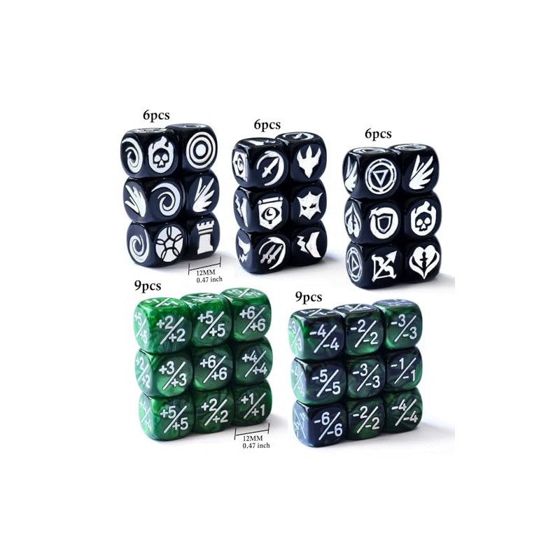 36pcs 12MM Abilities Keywords Counter Dice MTG Dice 1/+1 Counters