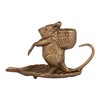 Creative Co-Op Mouse-on-Leaf Cast Metal Taper Holder, Antique Gold