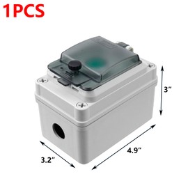 Antrader IP66 Outdoor Waterproof Green Button,Emergency Button with Protective Cover,Anti-Misoperation Switch(10A 660V),1Pcs