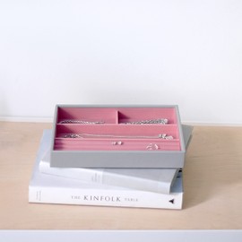 Stackers Dove Grey & Rose Classic Medium Jewellery Box Ring/Bracelets Layer