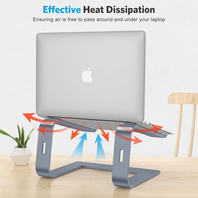 OMOTON Laptop Stand for Desk, Detachable Laptop Riser, Aluminum Laptop