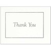 C.R. Gibson White and Silver Bordered Thank You Cards, 20pc, 5'' W x 3.75'' H