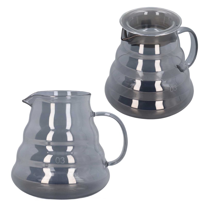 Electroplated Grey Coffee Pot High Borosilicate Glass Hand Coffee Server