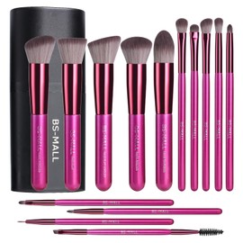BS-MALL BS-MALL Makeup Brushes 14 pcs Makeup Tools Kit Premium Synthetic Powder Foundation Contour Concealers Lip Brushes with Makeup Sponge & Eyeshadow Applicator Kit