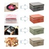 YueYue Small 4 Pack Fabric Stroage Box with Lids, Linen