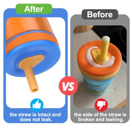 Vodolo Straw Replacement Compatible with Zak Cups,4PCS 15 oz Tumbler Water Bottle Reusable Silicone Straw BPA-Free with Cleaning Brush for Zak Designs Kelso 12 oz Cups (Orange)