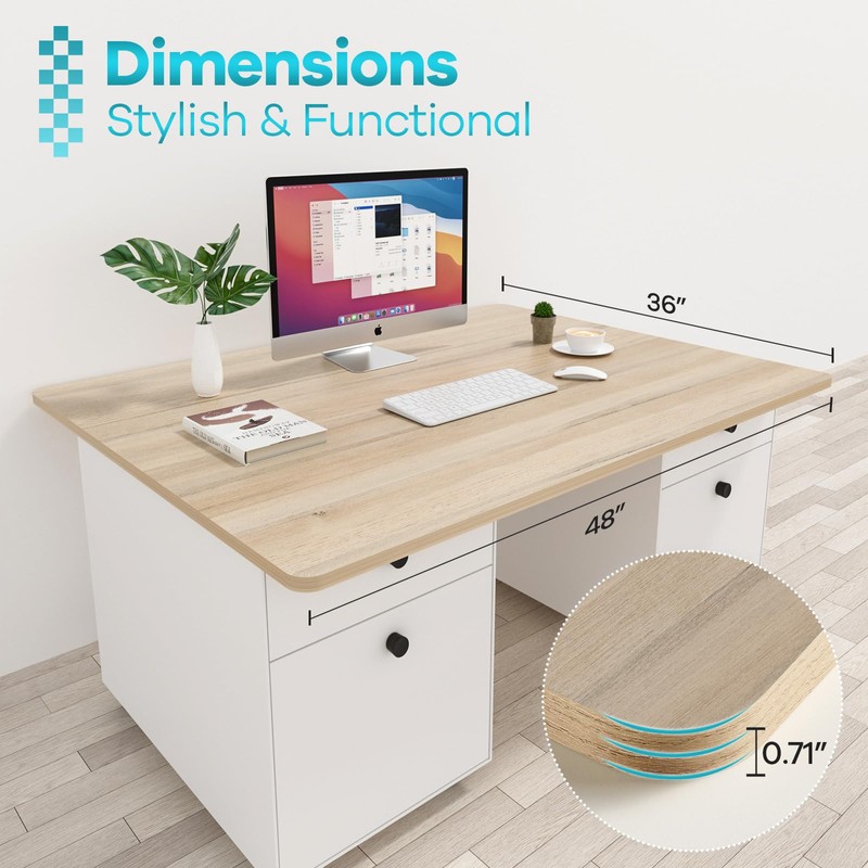 Universal Tabletop 48"x36", Solid One-Piece Melamine Table Top, Restaurant Desk