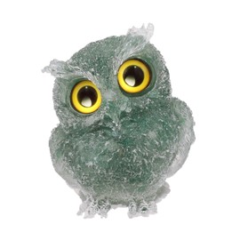 Nupuyai Green Aventurine Stone Owl Figure Decoration, Large Crystal Owl Stone Statue, Healing Stone Owls Gifts for Women, Resin Birds Animal Figure Witch Home Garden Decoration