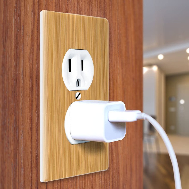 WIRESTER Duplex Outlet Cover Wall Plate/Switch Plate - Bamboo Wood