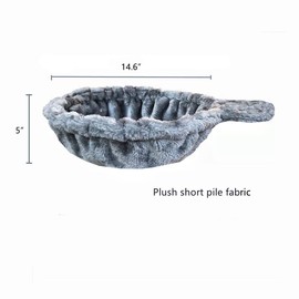 SHENGOCASE 2-Pack 14.6" Large Grey Cat Tree Tower Replacement Basket Lounger Hammock Bed, 5pcs Hanging Pom-pom Toys with Elastic Strings, Cat Tree Accessories Hammock Attachment