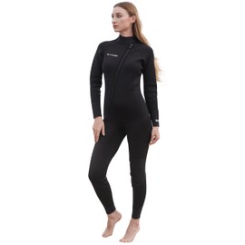 Layatone Womens 3mm Shorty Neoprene Wetsuit, Mens Full Body Front Zipper Wet Suits for Diving,Snorkeling Surfing Swimming