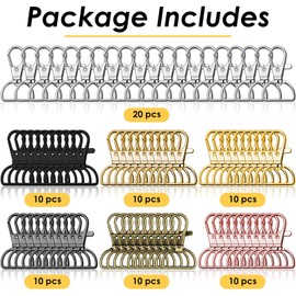 Swivel Clasp Hooks, Anezus 80Pcs Key Chain Clip Hooks, D Ring Clip Lanyard Hardware for Keychain Making, Lanyard Making, Purse Hardware, DIY Craft (1” Inside Width)