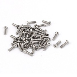 uxcell M2-0.4 x 8mm Fine Thread Phillips Flat Countersunk Head Machine Screws Silver Tone 50pcs