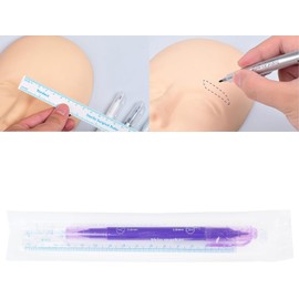 Rotulador de cejas resistente agua, marcador de posicionamiento de maquillaje de doble punta, Microblading con regla de de secado rápido, 10 Uds