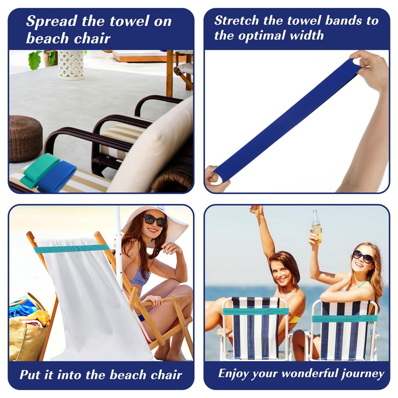 Towel Straps for Beach Chairs, Gjinxi Beach Towel Bands, Stretch