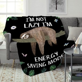 Abaysto Sloth Blanket Gift for Girls Boys Kids Animals Lovers Soft Flannel Blankets Cutes Sloth Cozy Throws Women Men, Sloth Blanket for Couch Sofa Bedroom Camping Travel 100x130cm