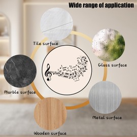 Sgphrzlt Vinyl Music Notes Wall Decal Sticker Peel and Stick, Removable Dance Themed Musical Art Decor for Home Studio Classroom Club, Large Black Musical Mural Wallpaper Decoration DIY