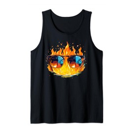 Summertime Sunglasses with Flames Tank Top