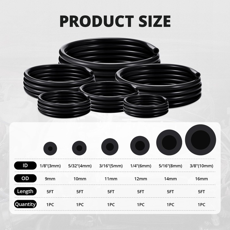 EVIL ENERGY 1/8 5/32 3/16 1/4 5/16 3/8 Silicone Vacuum