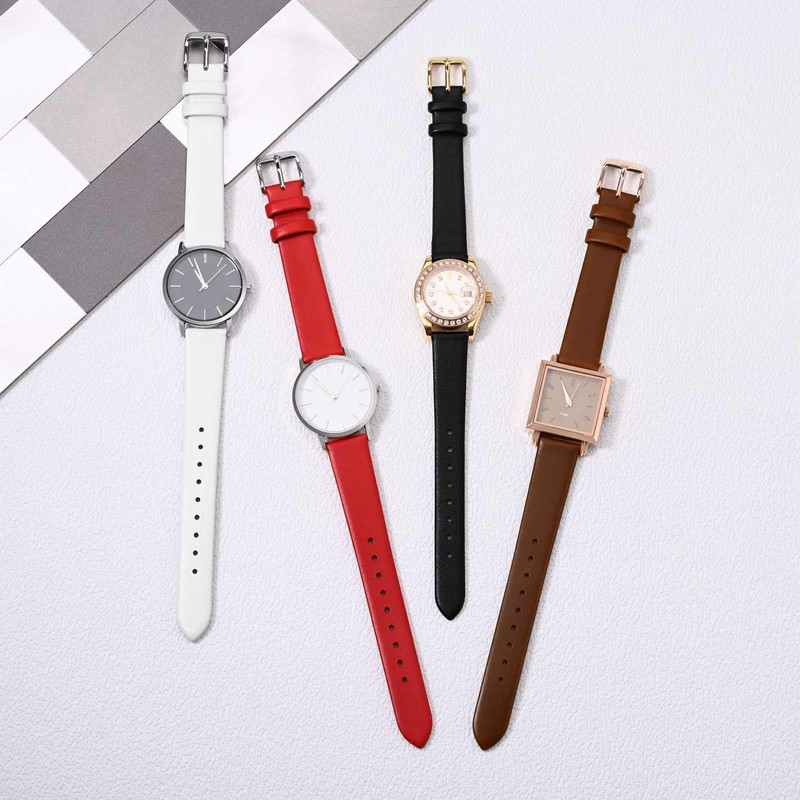WOCCI 18mm Watch Strap with Rose Gold Buckle, Elegant Genuine