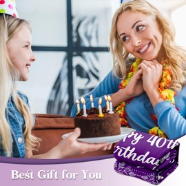 Gleevara 40th Birthday Gifts For Women, 50"x60" Soft Flannel Blanket - 40th Birthday Throw Blanket for Her, Wife, Sister, Friend