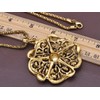Alilang Exquisite Topaz Rhinestone Clustered Antique Style Flower Golden Chain