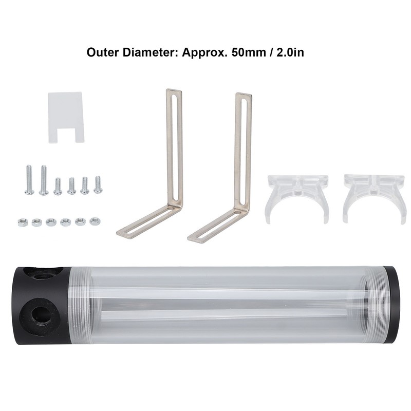 240mm Reservoir Water Cooling Cylindrical 4 Holes G1/4 Thread Acrylic