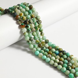 60 abalorio de crisocolla naturales de 6 mm, abalorio redondas sueltas para hacer joyas y pulseras