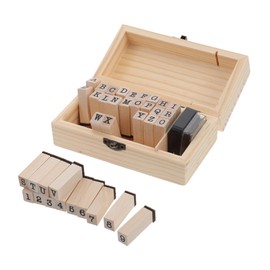 jojofuny 1 Set Wooden Letter Number Stamps Set DIY Seal Kit with Ink Pad for Scrapbooking Crafting and Journaling Versatile Stamps for More