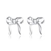 SLUYNZ 925 Sterling Silver Small Bow Stud Earrings for Women