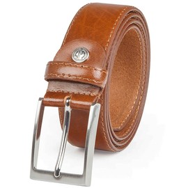 LINDENMANN Men's Full Leather Belt Made of Cowhide Leather, 35 mm Wide, Can Be Shortened, Belt Men's XXL, Cognac, Cognac