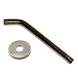 Westbrass 1/2" IPS x 10" Shower Arm with Sure Grip Flange, Polished Nickel, D302-1-05